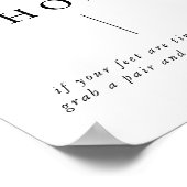 Rustische kalligrafie Elegant Wedding Dancing Shoe Poster (Hoek)