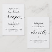 Rustische kalligrafie RSVP & Details Online Kaart Visitekaartje (Voorkant / Achterkant)