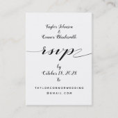 Rustische kalligrafie RSVP & Details Online Kaart Visitekaartje (Voorkant)