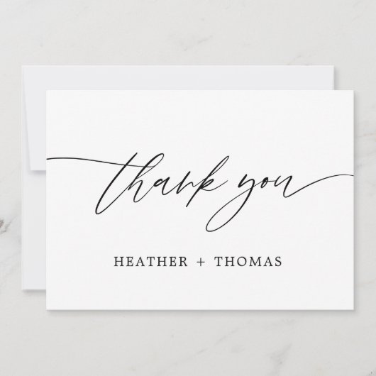 Rustische kalligrafie Weddenschap Hartelijk dank Bedankkaart (Voorkant)