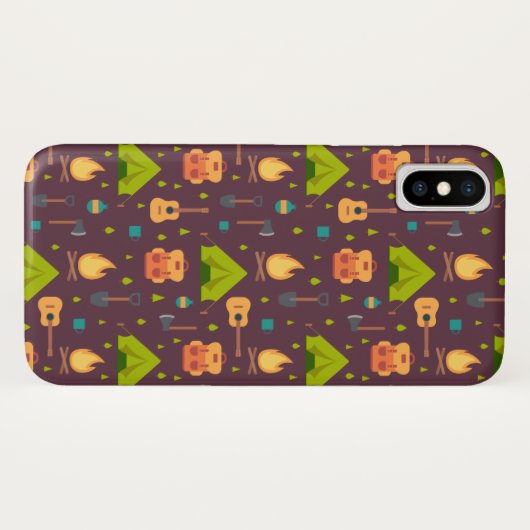 Rustische kamperpatroontenten en gitaren Case-Mate iPhone case (Achterkant (horizontaal))