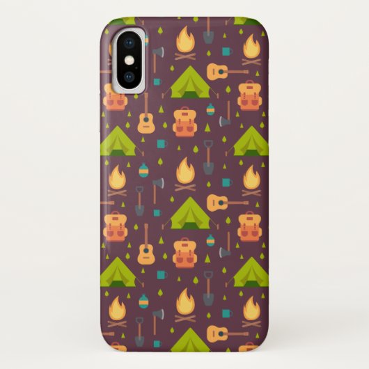 Rustische kamperpatroontenten en gitaren Case-Mate iPhone case (Achterkant)