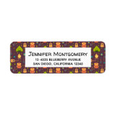 Rustische kamperpatroontenten en gitaren etiket (Voorkant)