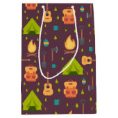 Rustische kamperpatroontenten en gitaren medium cadeauzakje (Voorkant)