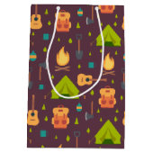 Rustische kamperpatroontenten en gitaren medium cadeauzakje (Achterkant)