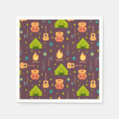 Rustische kamperpatroontenten en gitaren servet (Voorkant)