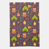 Rustische kamperpatroontenten en gitaren theedoek (Verticaal)