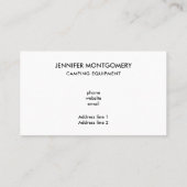 Rustische kamperpatroontenten en gitaren visitekaartje (Achterkant)