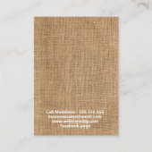 Rustische Kanten Jute Handgemaakte Sieraden Oorbel Visitekaartje (Achterkant)