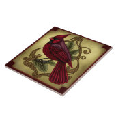 Rustische kardinaal tegeltje (Zijkant)