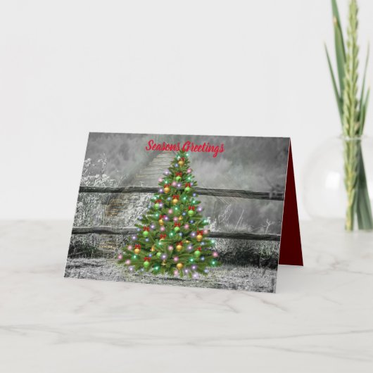 Rustische kerst feestdagen kaart (Voorkant)