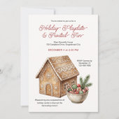 Rustische Kerst Gingerbread Versier Playdate Kaart (Voorkant)
