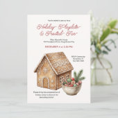 Rustische Kerst Gingerbread Versier Playdate Kaart (Staand voorkant)
