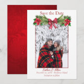 Rustische Kerst Huwelijksuitnodiging Bewaar de Dat Save The Date (Voorkant / Achterkant)