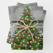 Rustische kerst inpakpapier vel (In situ)