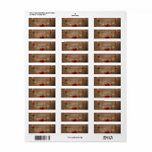 Rustische Kerst Kranstak met Hout & Lichtjes Etiket (Full Sheet)