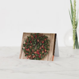 Rustische kerstbegroeting feestdagen kaart