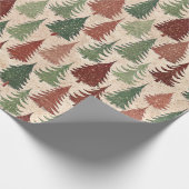 Rustische Kerstboom Cadeaupapier (Hoek)