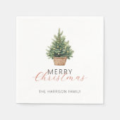 Rustische kerstboom in mand servet (Voorkant)