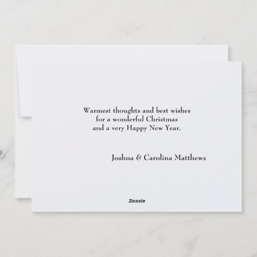 Rustische kerstflat met winterwinter met Cabin Feestdagenkaart (Achterkant)