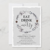 Rustische Kerstkrans Kerstfeest Kaart (Voorkant)