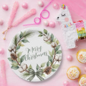 Rustische Kerstkrans Papieren Bordje (Feest)