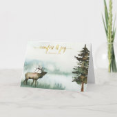 Rustische Kerstmis Feestdagen Kaart (Voorkant)