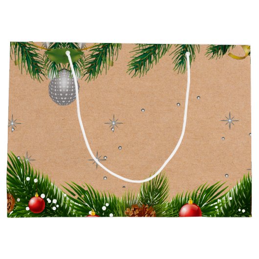 Rustische Kerstmis, naam van Joy Red Berries Groot Cadeauzakje (Achterkant)