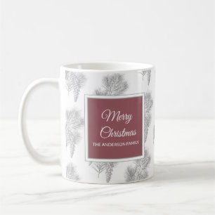 Rustische kerstvakantie dennenappels stijlvol chic koffiemok