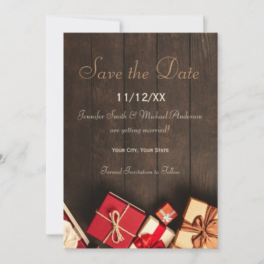 Rustische Kerstvakantie Save the Date (Voorkant)