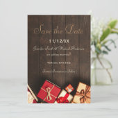 Rustische Kerstvakantie Save the Date (Staand voorkant)