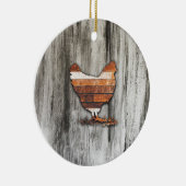 Rustische kip (bruin) keramisch ornament (Rechts)