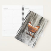 Rustische kip (bruin) planner (Display)