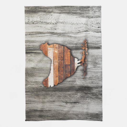 Rustische kip (bruin) theedoek (Verticaal)