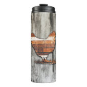 Rustische kip (bruin) thermosbeker (Voorkant)