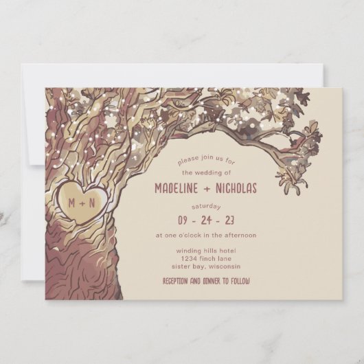 Rustische konijnenbomen met harsboompels kaart (Voorkant)