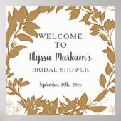 Rustische krans blad bruiloft feest welkomstbord poster (Voorkant)