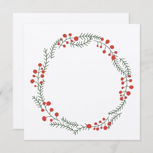 Rustische krans frame rand lege kraft Kerstmis Feestdagenkaart (Voorkant / Achterkant)