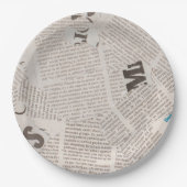 Rustische  krant Torn Piecessprint Papieren Bordje (Voorkant)