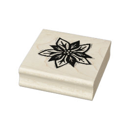 Rustische kunstbloem met kerst-kerstmankontvolk rubberstempel