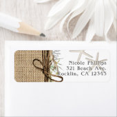 Rustische Kuststrand Zeester Jute & Groene Tinten Etiket (Insitu)