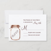 Rustische landkaart Mason Jar Wedding RSVP-kaarten RSVP Kaartje (Voorkant)