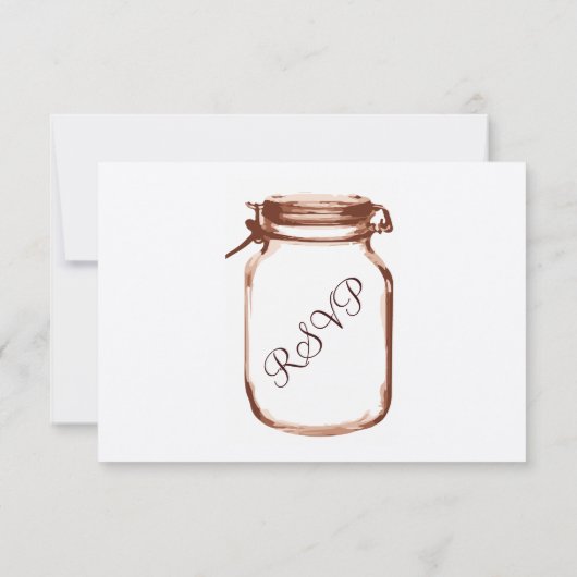 Rustische landkaart Mason Jar Wedding RSVP-kaarten RSVP Kaartje (Achterkant)