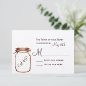 Rustische landkaart Mason Jar Wedding RSVP-kaarten RSVP Kaartje (Staand voorkant)