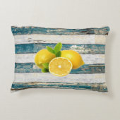 Rustische leemons (blauw) accent kussen (Achterkant)