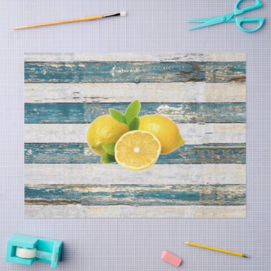 Rustische leemons (blauw) tissuepapier (Craft)