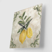 Rustische  Lemons Vierkante Klok (Hoek)