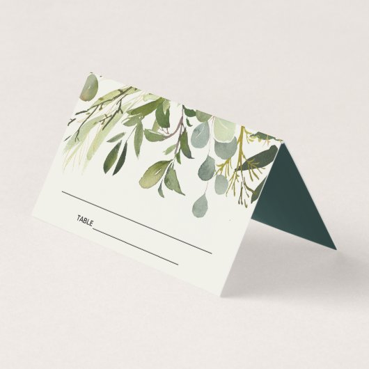 RUSTISCHE LEZIE GROENE GOUDE FOLIAGE WEDDING PLACE KAART (Voorkant)