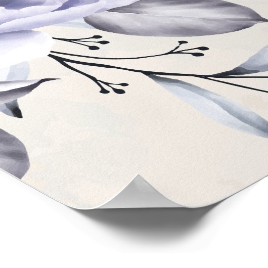 Rustische Lila en paaspap Floral Memorial Poster (Hoek)