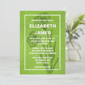 Rustische  Lime Green Wedding Invitations Kaart (Staand voorkant)